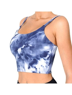 CELER Women's Padded Sports Bra Double Longline Crop Tank Top Fitness Yoga Workout Top