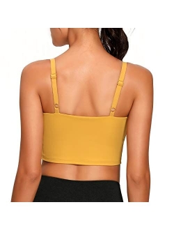 Lemedy Sports Bra Adjustable Strap Crop Padded Tank Top Workout Yoga Gym Running