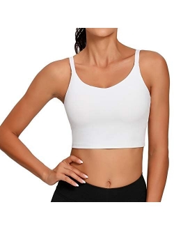 Lemedy Sports Bra Adjustable Strap Crop Padded Tank Top Workout Yoga Gym Running