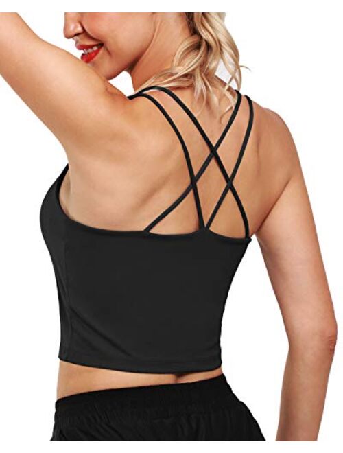 G4Free Women Racerback Sports Bras Padded Wirefree Medium Impact