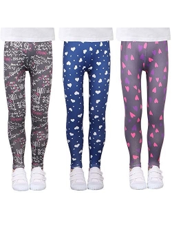 LUOUSE Printing Flower Girls Stretch Leggings Kids Ankle Length Pants Tights