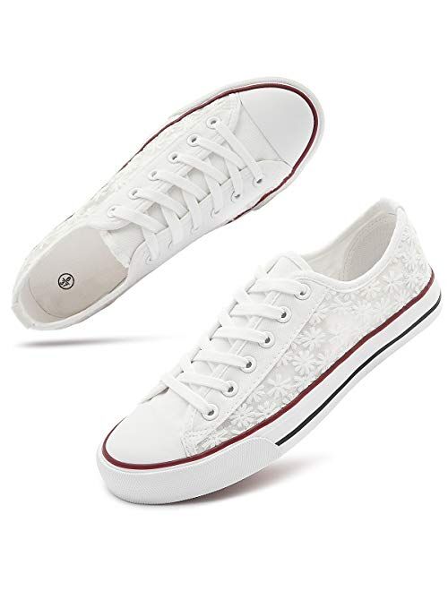 Women's Canvas Shoes Low Cut Canvas Sneaker Casual Walking Shoes