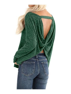 LACOZY Womens Waffle Knit Off The Shoulder Tops Oversized Long Sleeve Tunic Shirts Pullover Sweaters