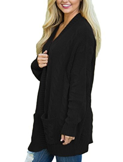 Dearlove Women's Oversized Long Sleeve Open Front Knit Cardigan Sweater with Pocket S-XXL