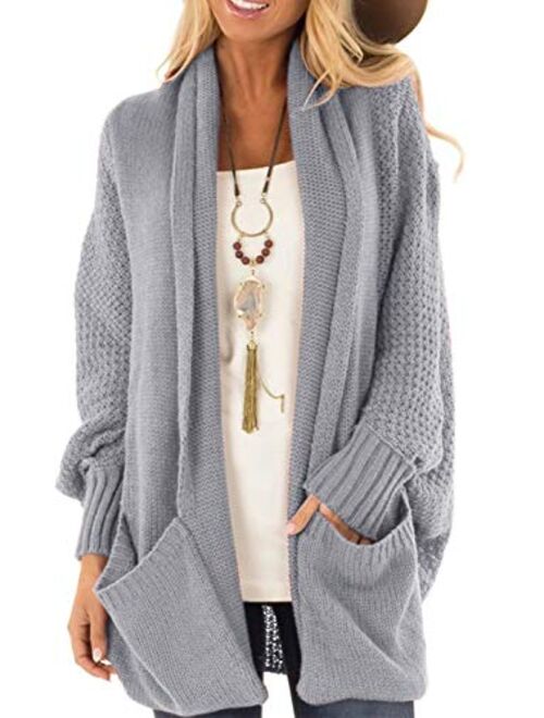 Dearlove Women's Oversized Long Sleeve Open Front Knit Cardigan Sweater with Pocket S-XXL