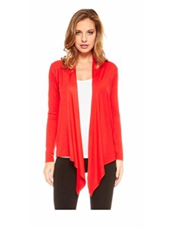 Red Hanger Women's Light Weight Open Front Drape Cardigan Sweater Made in USA