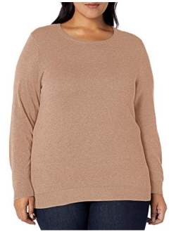 Women's Plus Size Long-Sleeve Lightweight Crewneck Sweater