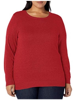 Women's Plus Size Long-Sleeve Lightweight Crewneck Sweater