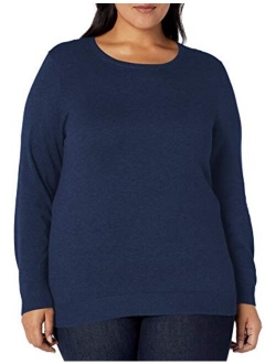 Women's Plus Size Long-Sleeve Lightweight Crewneck Sweater