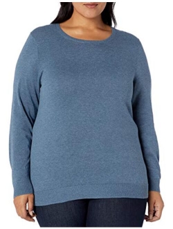 Women's Plus Size Long-Sleeve Lightweight Crewneck Sweater