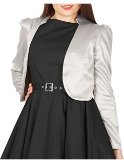 BlackButterfly Formal Satin Long Sleeve Bolero Shrug