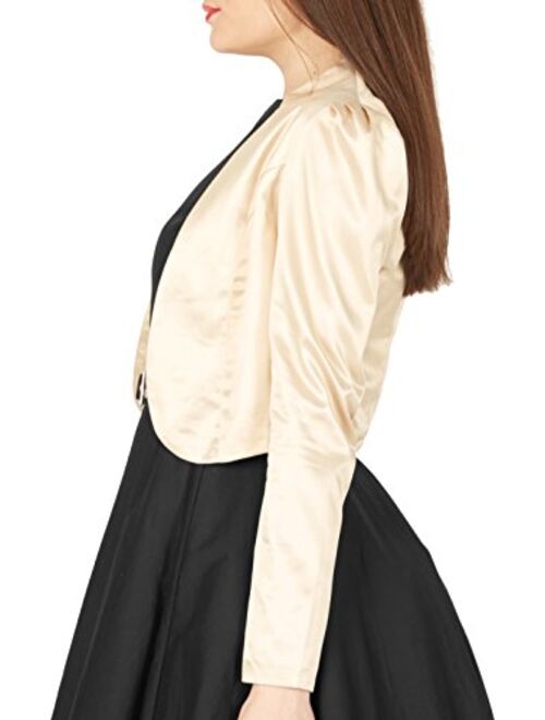 BlackButterfly Formal Satin Long Sleeve Bolero Shrug