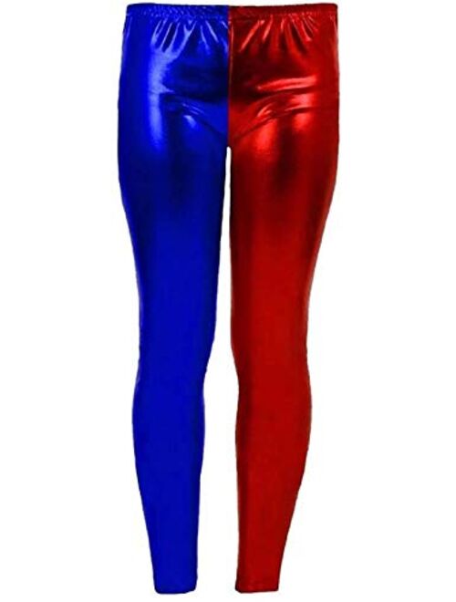 Loxdonz Girls Shiny Wet Look Leggings Kids Liquid Metallic Dance Footless Tights Pants