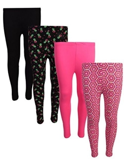 dELiAs 4 Pack Girls Basic Yummy Active Leggings (Solids & Prints)