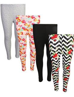 dELiAs 4 Pack Girls Basic Yummy Active Leggings (Solids & Prints)