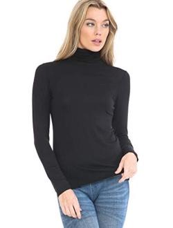 MINEFREE Women's Lightweight Long Sleeve Turtleneck Top Pullover Sweater (S-3XL)