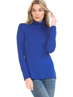 MINEFREE Women's Lightweight Long Sleeve Turtleneck Top Pullover Sweater (S-3XL)