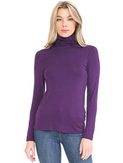 MINEFREE Women's Lightweight Long Sleeve Turtleneck Top Pullover Sweater (S-3XL)