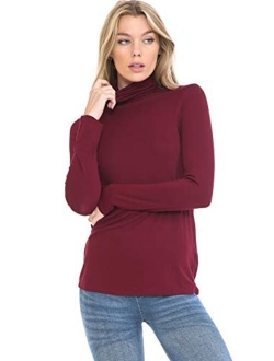 MINEFREE Women's Lightweight Long Sleeve Turtleneck Top Pullover Sweater (S-3XL)