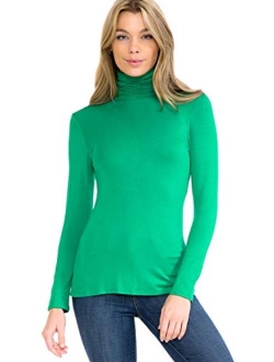 MINEFREE Women's Lightweight Long Sleeve Turtleneck Top Pullover Sweater (S-3XL)