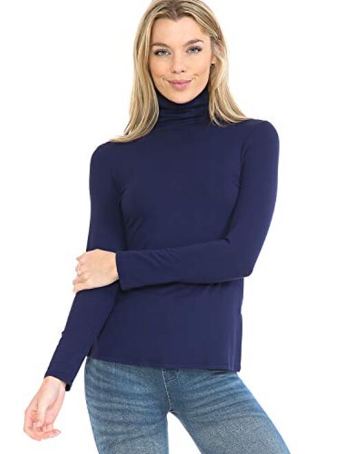 MINEFREE Women's Lightweight Long Sleeve Turtleneck Top Pullover Sweater (S-3XL)