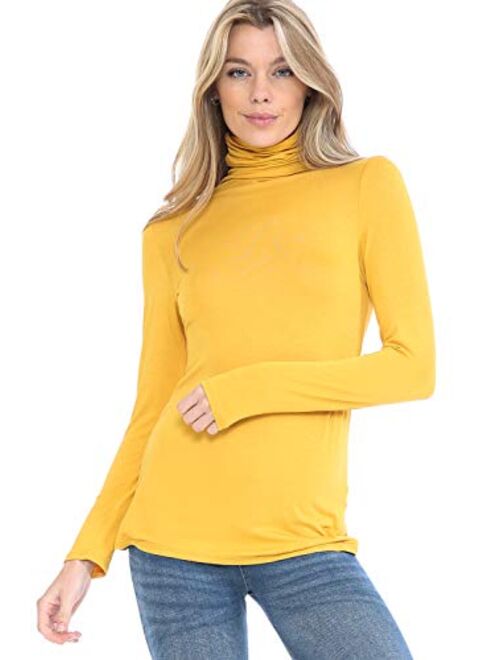 MINEFREE Women's Lightweight Long Sleeve Turtleneck Top Pullover Sweater (S-3XL)