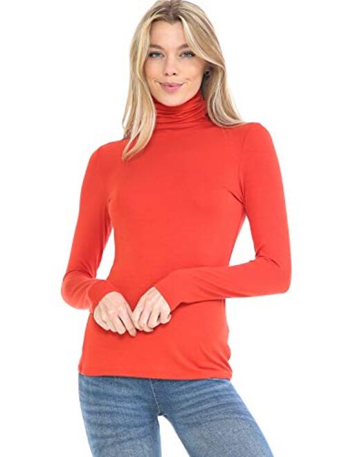 MINEFREE Women's Lightweight Long Sleeve Turtleneck Top Pullover Sweater (S-3XL)