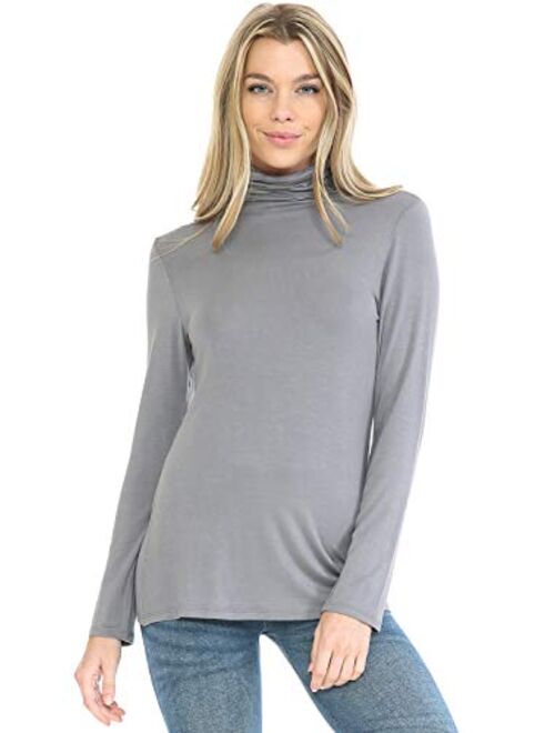 MINEFREE Women's Lightweight Long Sleeve Turtleneck Top Pullover Sweater (S-3XL)