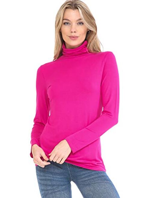 MINEFREE Women's Lightweight Long Sleeve Turtleneck Top Pullover Sweater (S-3XL)