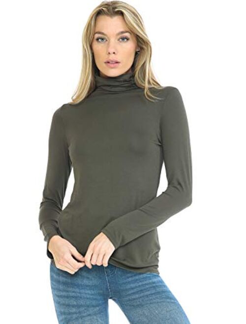 MINEFREE Women's Lightweight Long Sleeve Turtleneck Top Pullover Sweater (S-3XL)