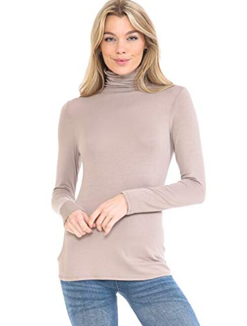 MINEFREE Women's Lightweight Long Sleeve Turtleneck Top Pullover Sweater (S-3XL)