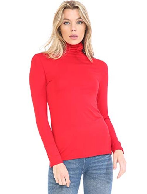 MINEFREE Women's Lightweight Long Sleeve Turtleneck Top Pullover Sweater (S-3XL)