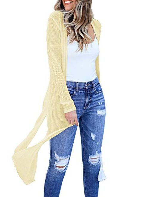 Misassy Womens Open Front Knit Sheer Cardigans Summer Boho Lightweight Long Sleeve Kimono Long Sweater