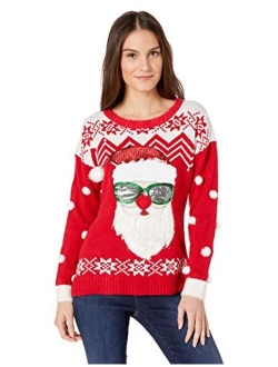 Juniors Jolly Santa Tunic Christmas Sweater