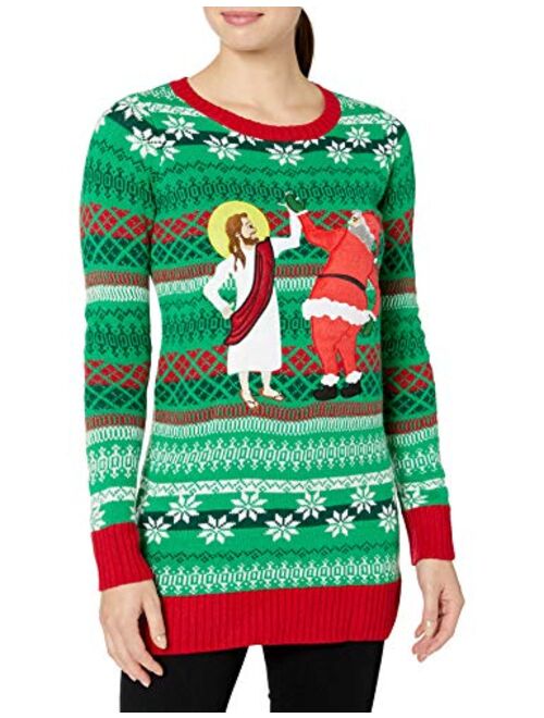 Blizzard Bay Juniors Jolly Santa Tunic Christmas Sweater