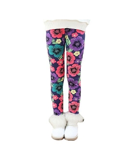 Toddler Kids Girls Pants Winter Thick Fleece Lined Christmas Leggings Tights