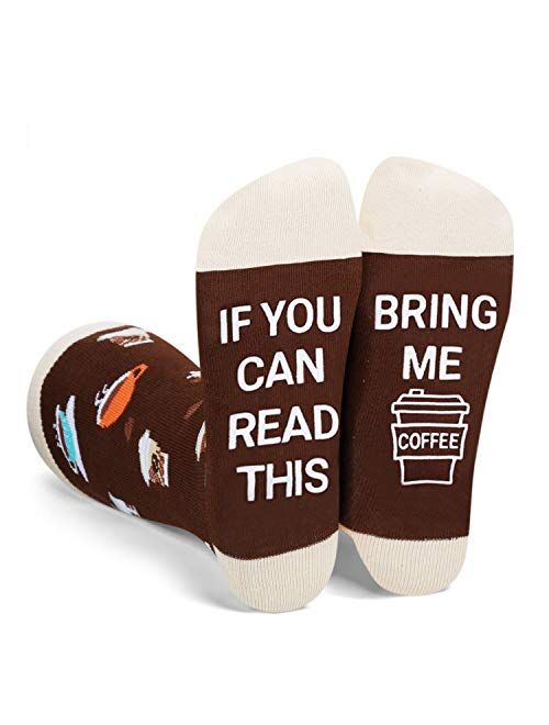 Zmart Women's If You Can Read This Bring Me Bacon Tea Sushi Coffee Taco Donuts Pizza Gifts Socks(Non Slip)