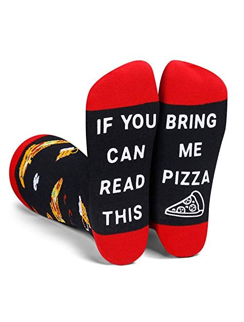 Zmart Women's If You Can Read This Bring Me Bacon Tea Sushi Coffee Taco Donuts Pizza Gifts Socks(Non Slip)