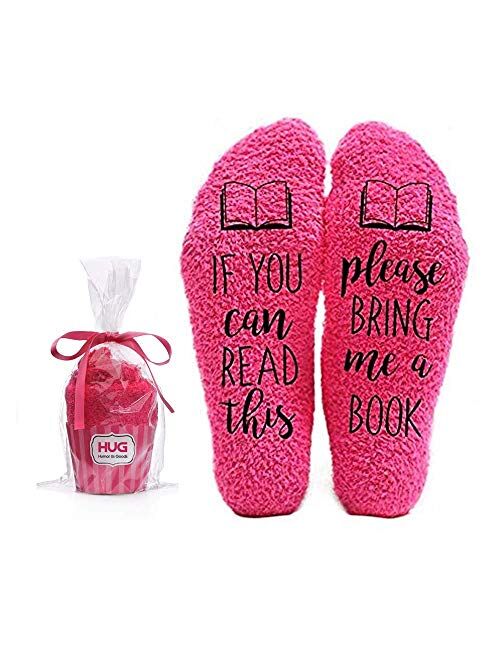 Stocking Stuffer Gifts for Women - Cool Pink Fuzzy Novelty Cupcake Socks, 1 Pair