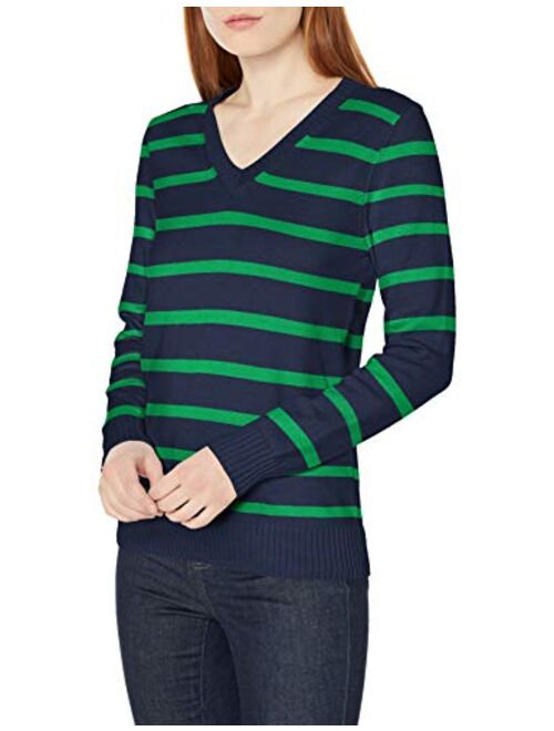 Amazon Essentials Women's 100% Cotton Long-Sleeve V-Neck Sweater