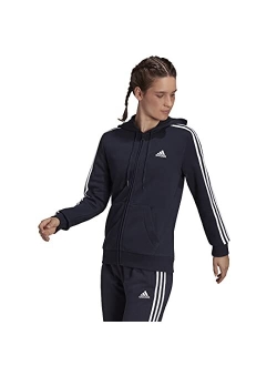 Women's Essentials Cotton Fleece 3-Stripe Full Zip Hoodie