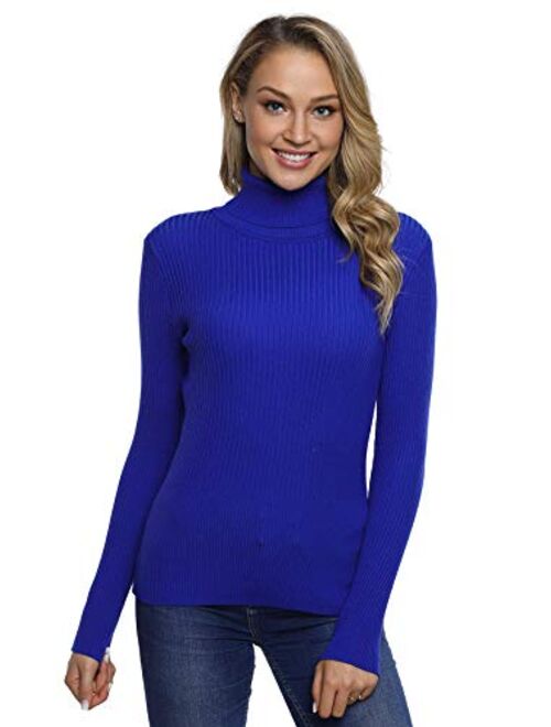 PrettyGuide Women's Ribbed Turtleneck Long Sleeve Sweater Tops