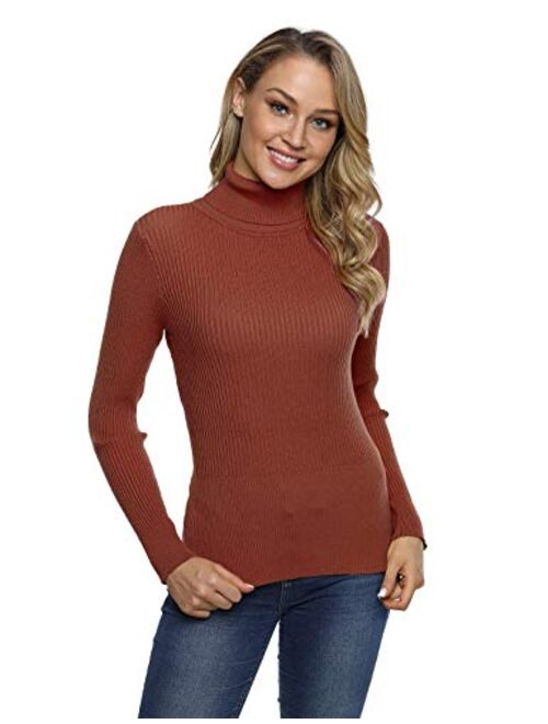 PrettyGuide Women's Ribbed Turtleneck Long Sleeve Sweater Tops