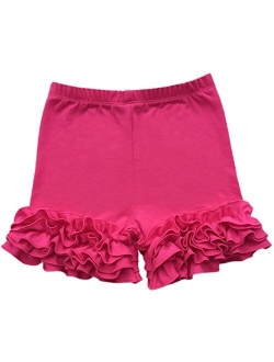 OBEEII Little Big Girl Icing Ruffle Pants Boutique Ruffle Leggings Cotton Trousers Activewear Playwear Birthday Party