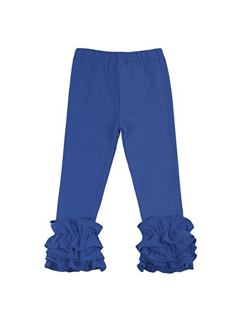 OBEEII Little Big Girl Icing Ruffle Pants Boutique Ruffle Leggings Cotton Trousers Activewear Playwear Birthday Party