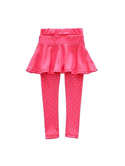 Weixinbuy Kid Baby Girl Wool Polka Dot Culotte Legging Trousers Pantskirt