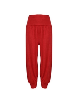 Kids Girls Ali Baba Style Plain Color Fashion Trendy Trouser 2-13 Years