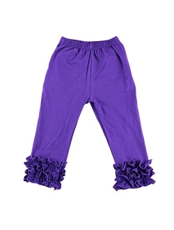 Wennikids Toddler Little Baby Girls Cotton Ruffle Pants Leggings