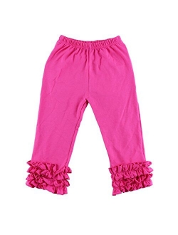 Wennikids Toddler Little Baby Girls Cotton Ruffle Pants Leggings