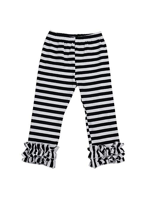 Wennikids Toddler Little Baby Girls Cotton Ruffle Pants Leggings